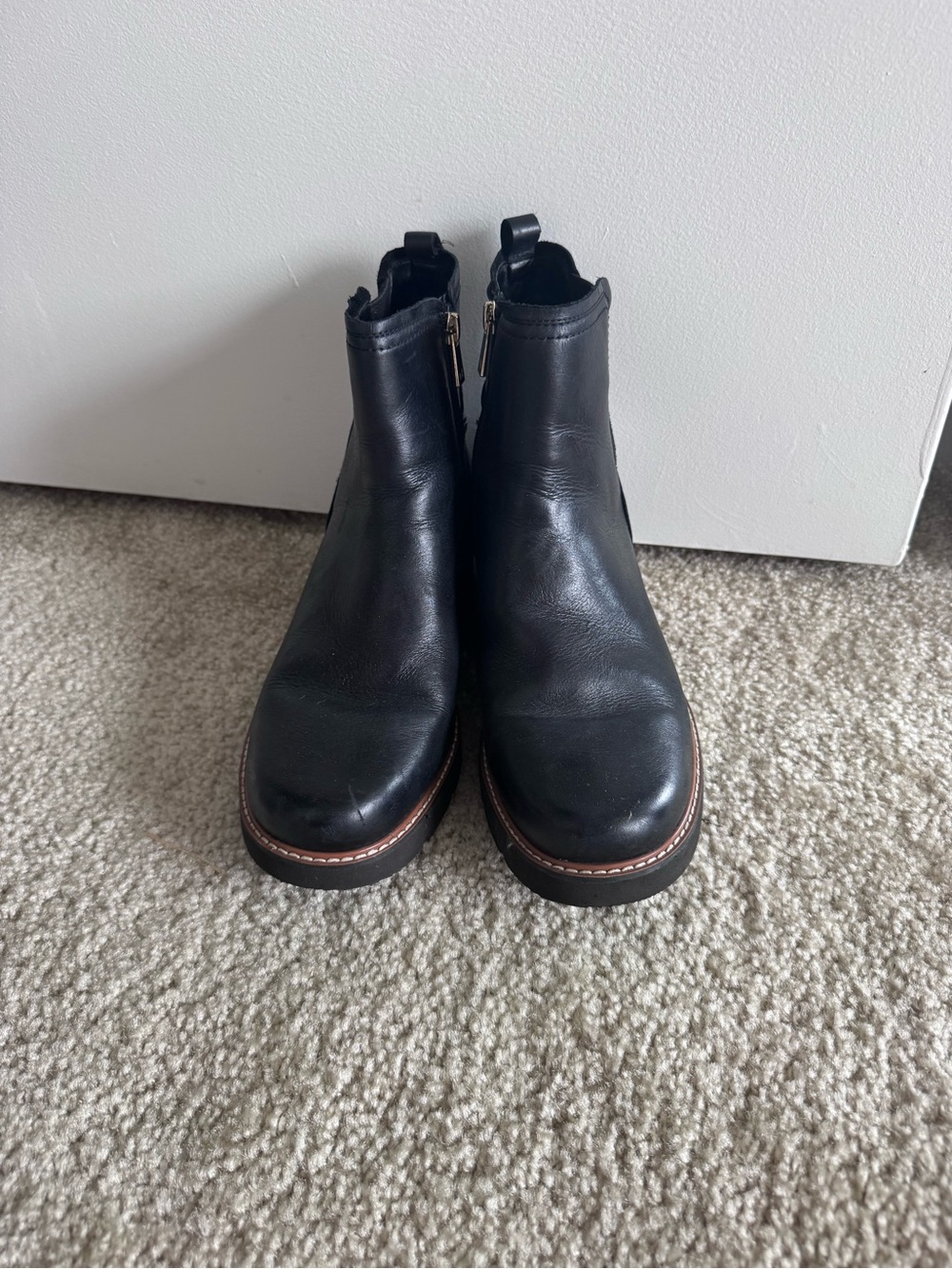 Black Leather Chelsea Boots